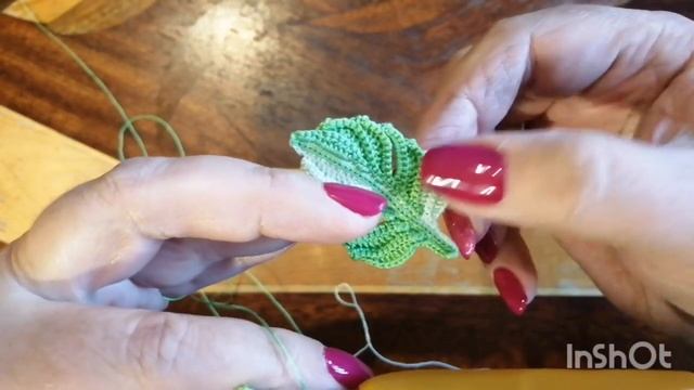 Красивый двухцветный листик крючком для Ирландского кружева. 2 часть мастеркласса. смотреть онлайн
