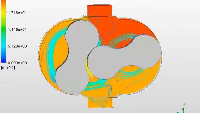 Root Blower twin lobe analysis in ansys смотреть онлайн
