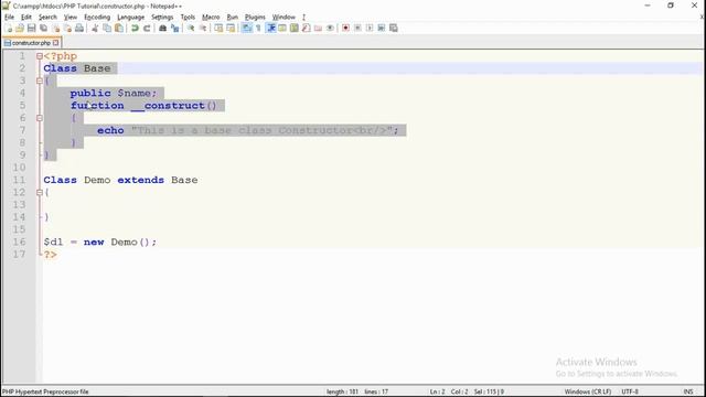 Object Oriented Programming In PHP Tutorial In Hindi | Part-08 Constructor, Destructor смотреть онлайн