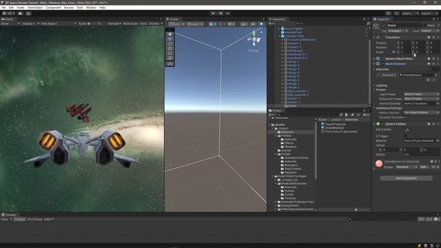 How to Make a 3D Space Shooter Game in Unity - Tutorial Part 5 смотреть онлайн