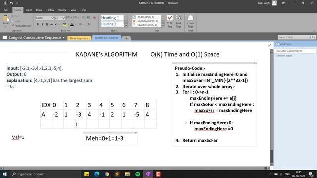 Maximum Subarray Sum | Kadane's Algorithm | LeetCode | Naive-Better Approach смотреть онлайн