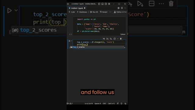 Want to find TOP values with Python?? Do THIS to get the largest and smallest values #short смотреть онлайн