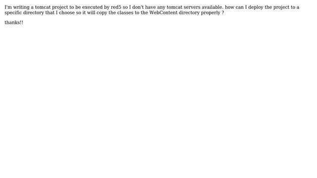 how can i deploy a java tomcat project to a directory without having tomcat installed? смотреть онлайн