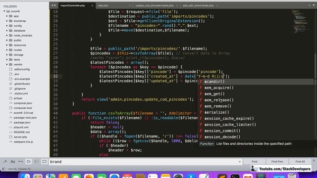 #229 Laravel 8 E-commerce | Import CSV to MySQL via Laravel (II) | Import COD Pincodes from Excel смотреть онлайн