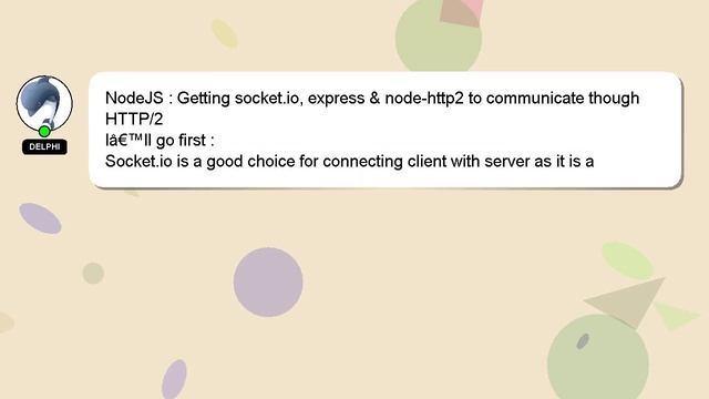 NodeJS : Getting socket.io, express & node-http2 to communicate though HTTP/2 смотреть онлайн