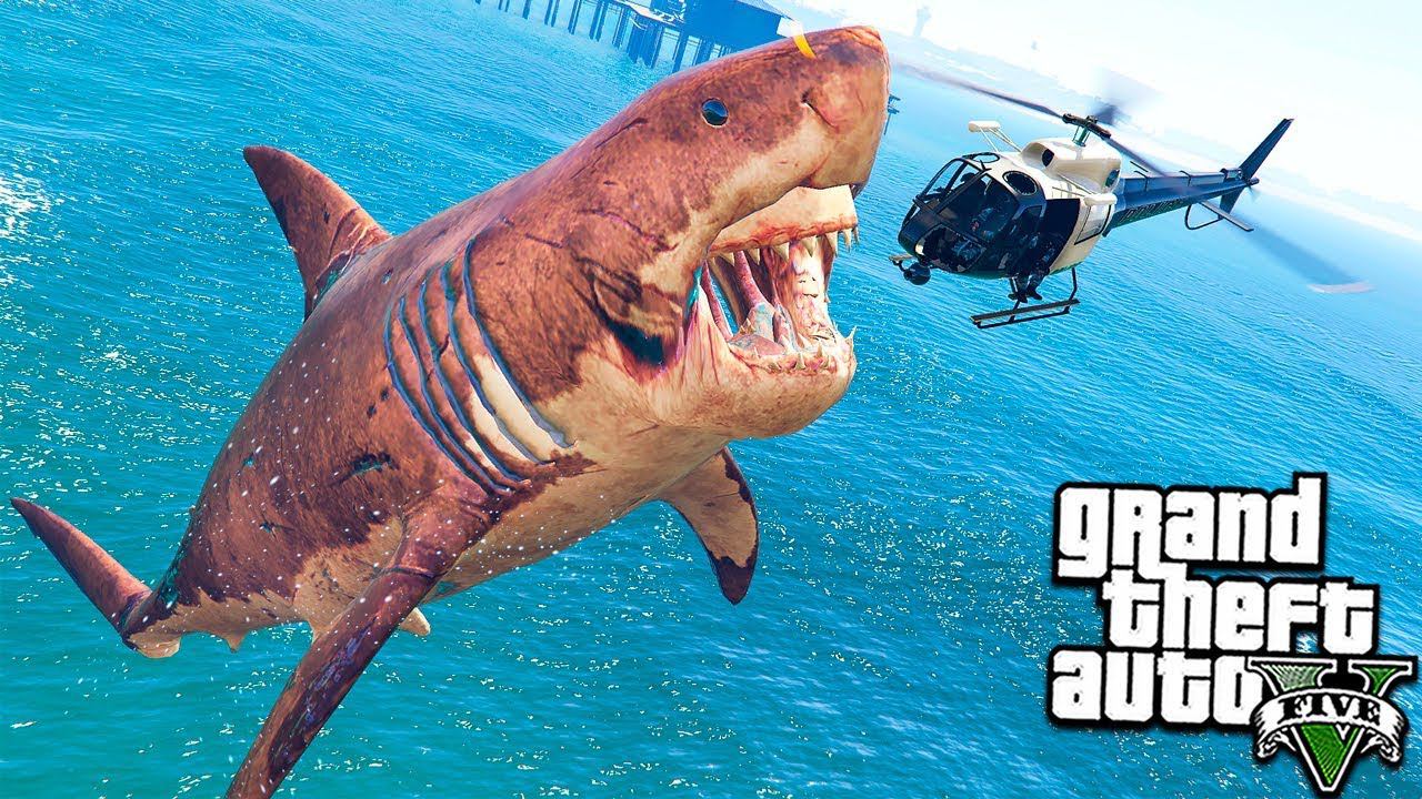 МЕГАЛОДОН ВЫЖИЛ СПУСТЯ МИЛЛИОНЫ ЛЕТ В ГТА 5 МОДЫ! МЕГ ОБЗОР МОДА В GTA 5! ИГРЫ ГТА ВИДЕО MODS