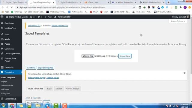 Tutorial Cara Mengatasi Gagal Upload Template Elementor J.son смотреть онлайн