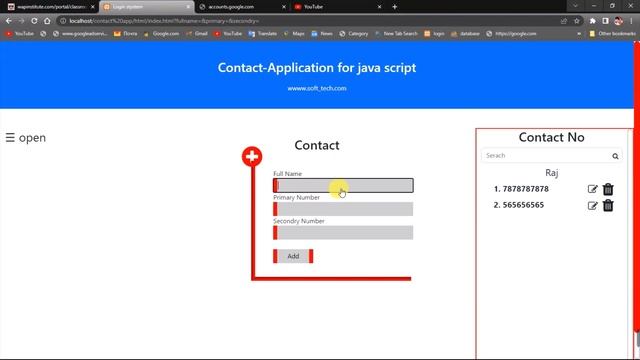 How to edit contact Application - java script html css смотреть онлайн