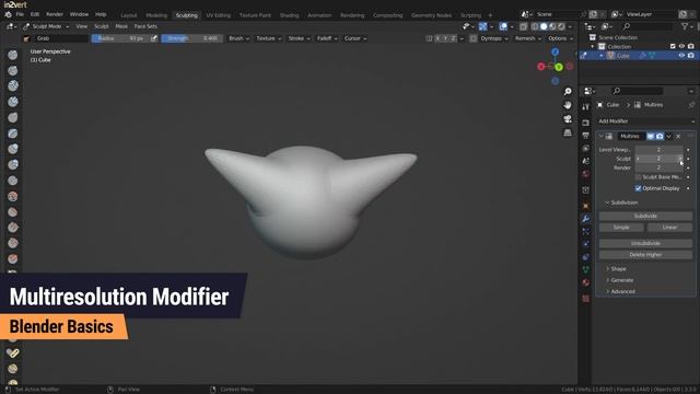 Multiresolution Modifier - Blender Tutorial for Beginners - Basics смотреть онлайн