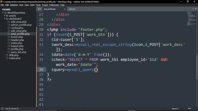 PHP Project Work Reporting System | Daily Work Submit | Insert data in database Tutorial 16 смотреть онлайн