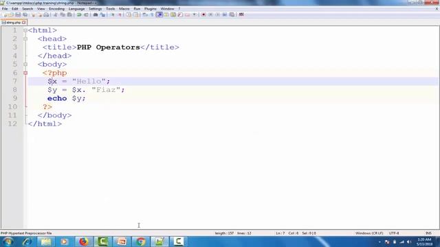 PHP String Operators,Lec-19 |PHP tutorial for beginners in Urdu/Hindi| смотреть онлайн