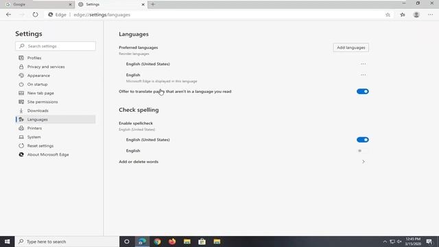 Disable Or Enable Website Language Translation; Change Display Language In Microsoft Edge [Tutorial