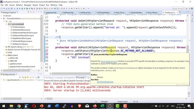 Apache Tomcat - JSP - Servlet - set status code - Video 23 смотреть онлайн