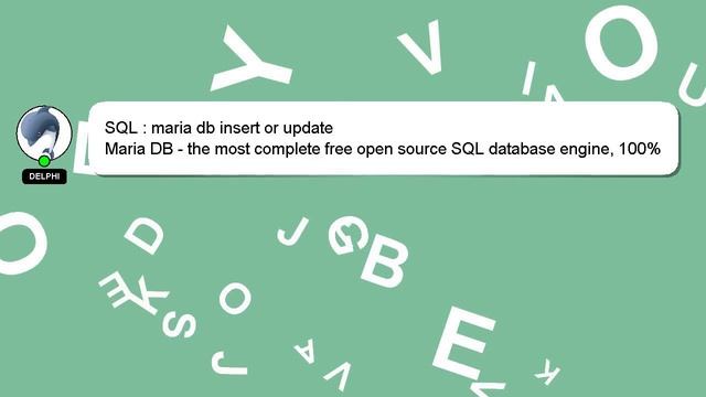 SQL : maria db insert or update смотреть онлайн