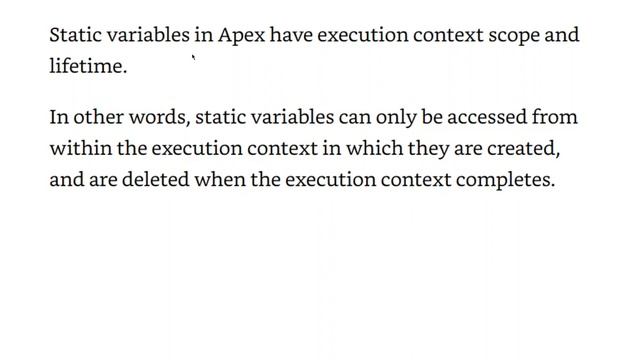 How Static Variables in Apex differ from Java/C++ смотреть онлайн