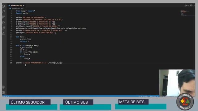 Método da Bissecção [Bisection Method] - Python com Pandas - [CORTES DA TWITCH] смотреть онлайн