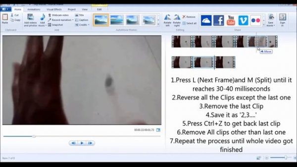 How to Reverse a Video using Movie Maker