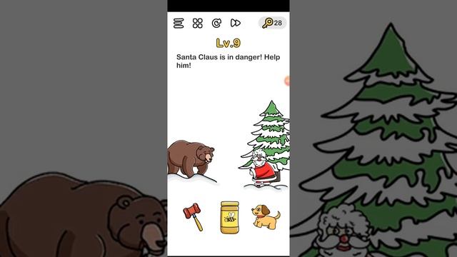 Brain out Finding santa level 9 Santa Claus is in danger! Help him! Walkthrough смотреть онлайн