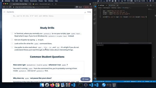 Learn Python 3 The Hard Way - Exercise 12: Prompting people смотреть онлайн