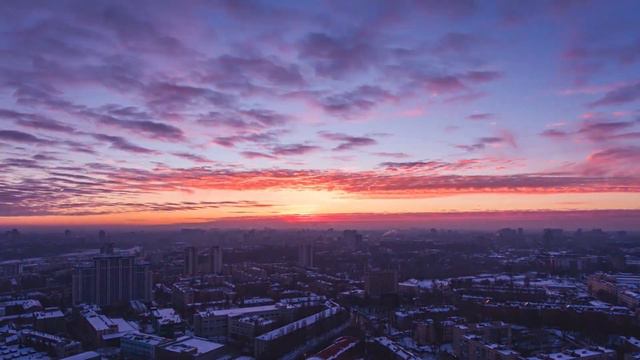 Красивый закат в Киеве (Timelapse с квадрокоптера) смотреть онлайн