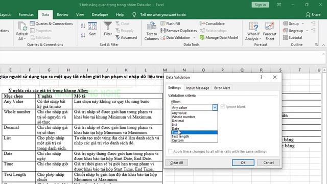 Hướng dẫn 5 tính năng trong nhóm Data Tools của menu Data trong excel смотреть онлайн