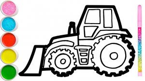 How to draw a tractor for children
