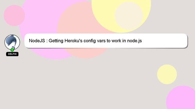 NodeJS : Getting Heroku's config vars to work in node.js смотреть онлайн