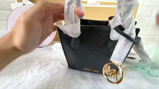 Michael Kors Mercer Extra-Small Pebbled Leather Crossbody Bag In Black By @springflingmnlph