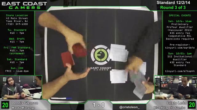 Dennis Gleason & Cristo León play Tuesday Standard [Round 3] @ East Coast Gamers смотреть онлайн
