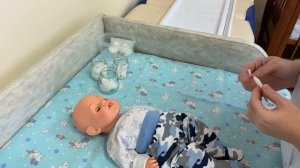 Утренний гигиенический уход за новорожденным