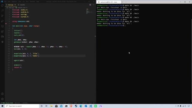 Ncurses Tutorial 14.1 - Creating a Menubar (part 1) смотреть онлайн