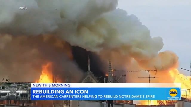 American carpenters help rebuild Notre Dame Cathedral | GMA смотреть онлайн