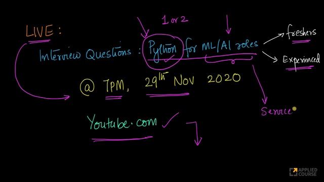 LIVE Announcement: Interactive Interview Session on Python programming for ML/AI смотреть онлайн