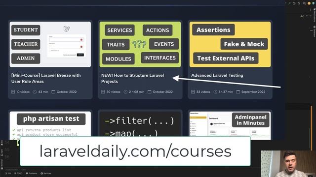 Laravel Events and Listeners: $dispatchesEvents in Models смотреть онлайн