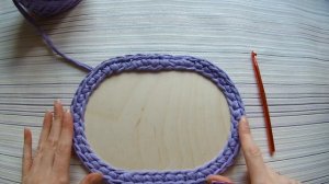 Самая простая корзина из трикотажной пряжи. Узор "Галочки".