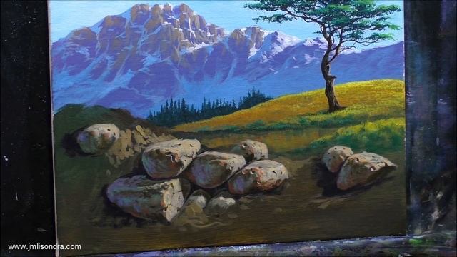 Acrylic Landscape Painting In Time-lapse / Shallow Stream / JMLisondra
