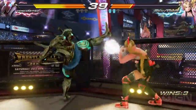 Tekken 7 - Yoshimitsu vs Lucky Chloe in Arena Gameplay смотреть онлайн