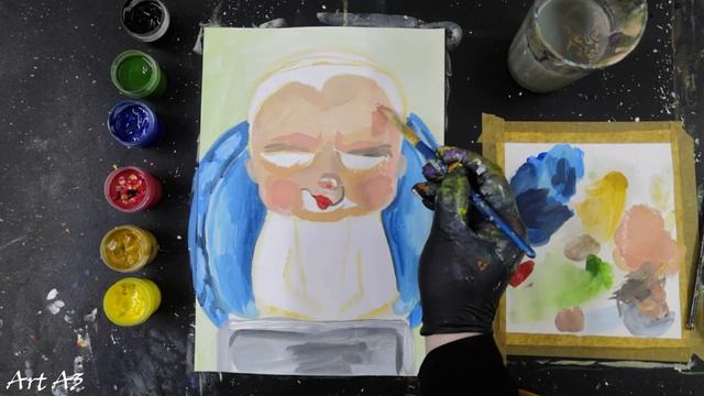 БОСС МОЛОКОСОС/ Гуашь/ Как нарисовать босса-молокососа. Рисуем просто. Рисунок №31 смотреть онлайн