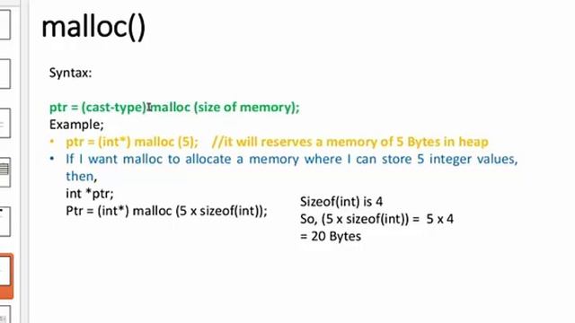 Week 02 - Memory Allocation-Memory of a Computer Program-Stack Memory-Heap Memory- Use of Malloc() смотреть онлайн