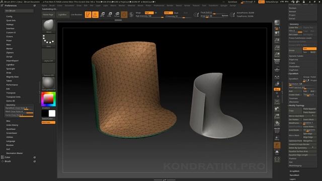19. Geometry ZBrush. Micro Mesh, Modify Topology | Уроки на русском смотреть онлайн