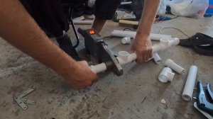 Основание для кресла в лодку пвх из пластиковой трубы.