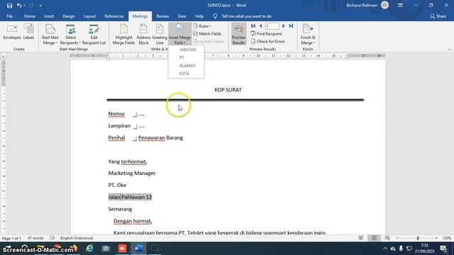 BAB 2F MAILMERGE EXCEL OLE смотреть онлайн