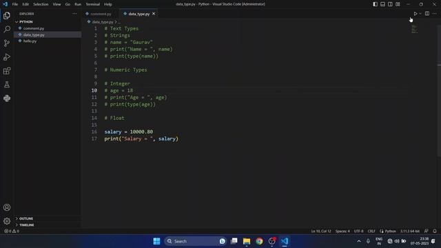 #3 Data Types In Python | Python Tutorial смотреть онлайн
