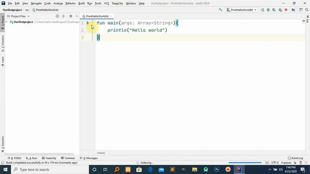 Print Hello world in kotlin. Learn kotlin for the first time. смотреть онлайн