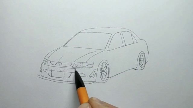 How to draw a MITSUBISHI LANCER EVOLUTION 8 from Fast and Furious 3 Tokyo drift / drawing car смотреть онлайн