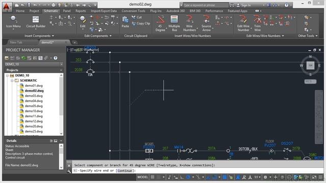 AutoCAD Electrical 2015 Tutorial | Inserting Wires At Angles смотреть онлайн