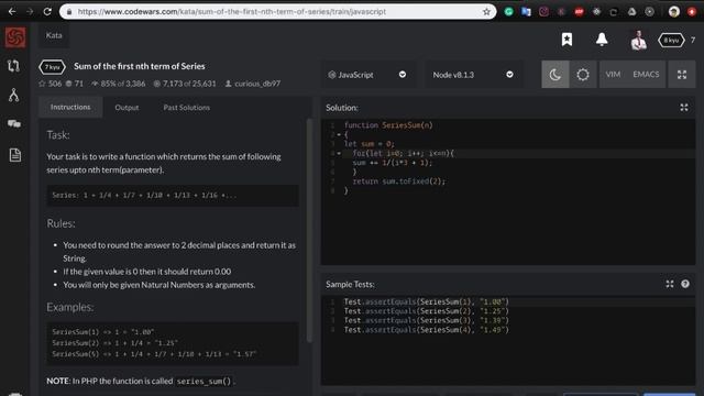 JavaScript Tutorial Sum of the first nth term of Series смотреть онлайн