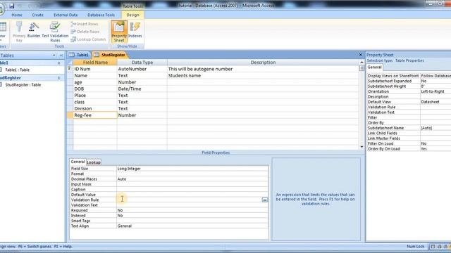 Microsoft Access malayalam tutorial 3 (Table properties ) смотреть онлайн