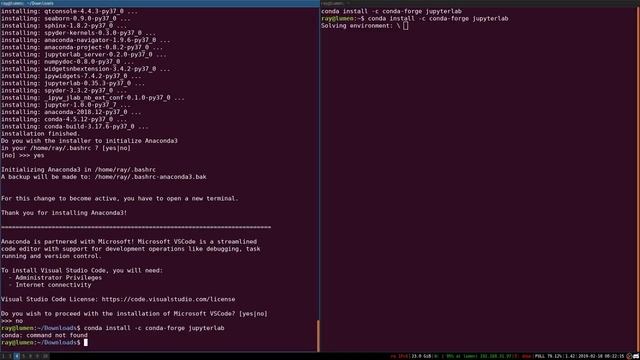 Installing Anaconda and Jupyter Lab on Ubuntu смотреть онлайн