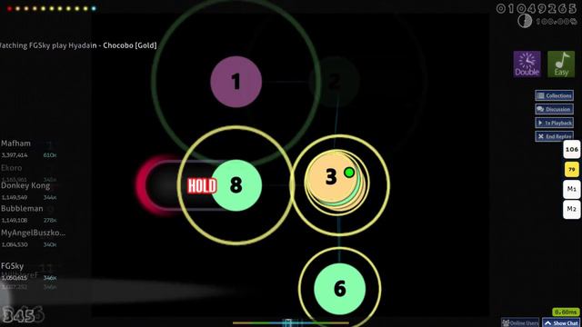 osu! | FGSky | Hyadain - Chocobo [Gold] +EZ,DT 99.44% FC смотреть онлайн